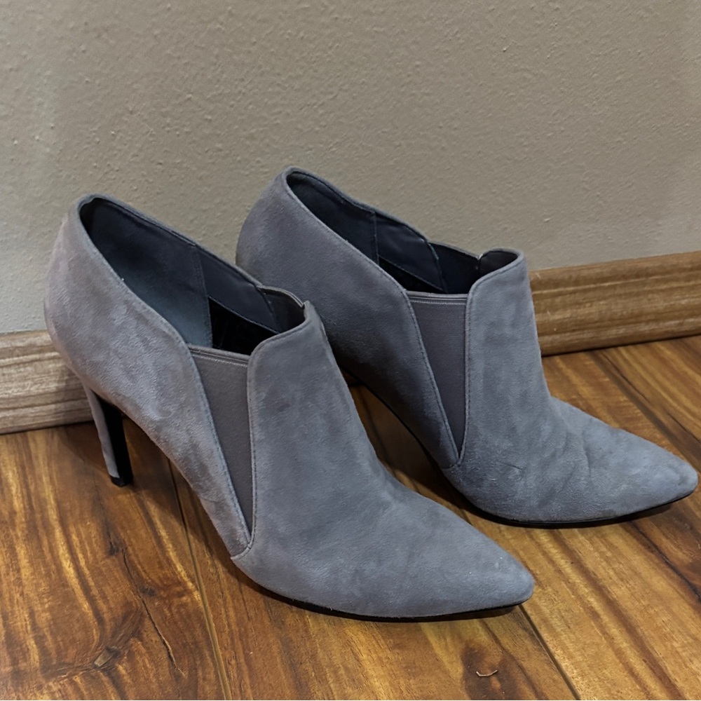 Cole Haan Suede Gray Heeled Boots